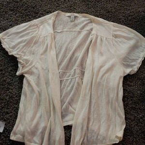 Open front short sleeve cardigan